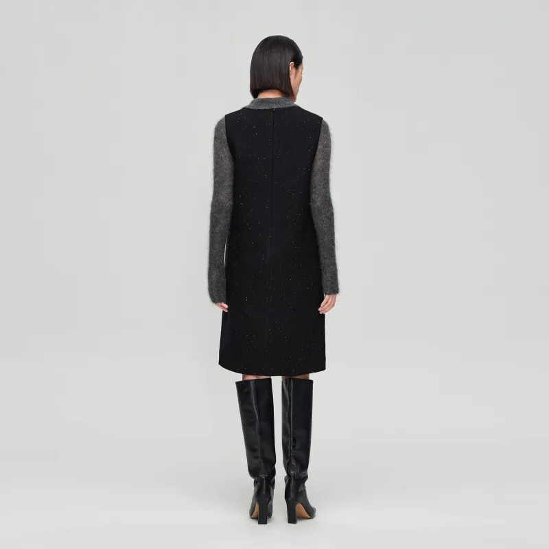 OVV Long Sleeved Dresses Women's Black Solid Color A2-2