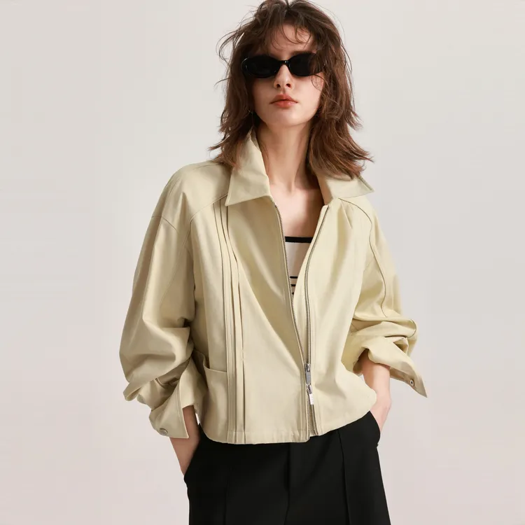 ELLE Jackets & Coats Women's Khaki Green-3