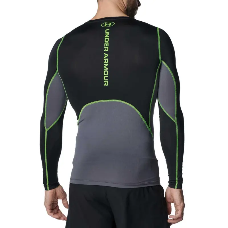 Under Armour HeatGear Shirt Men's Black Neon Green-1