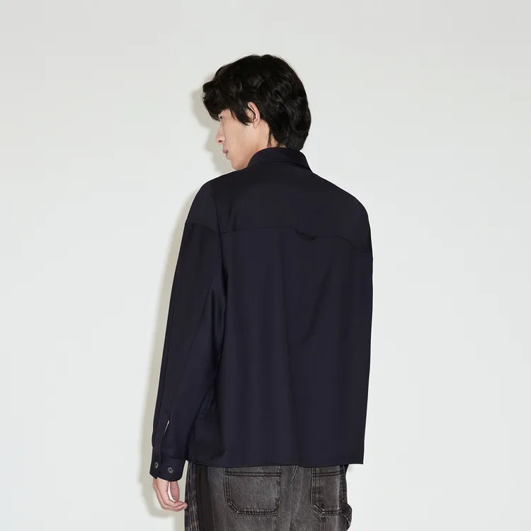 CROQUIS Shirts Unisex 409 Black Navy Blue-3