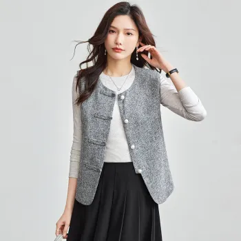 TERRE BLEUE Spring Fall Vest Loose Fit Women's