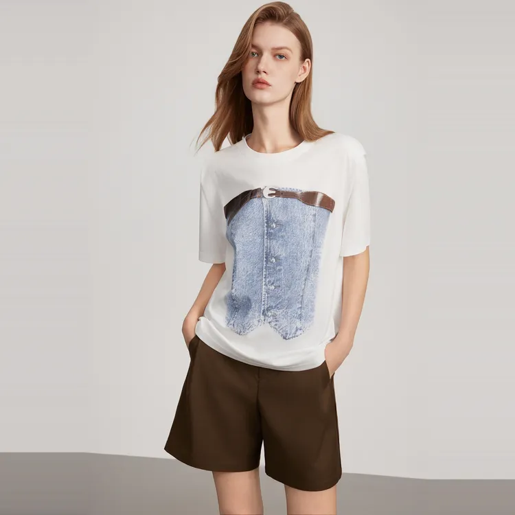 ELLE T Shirts Women's Ecru-2