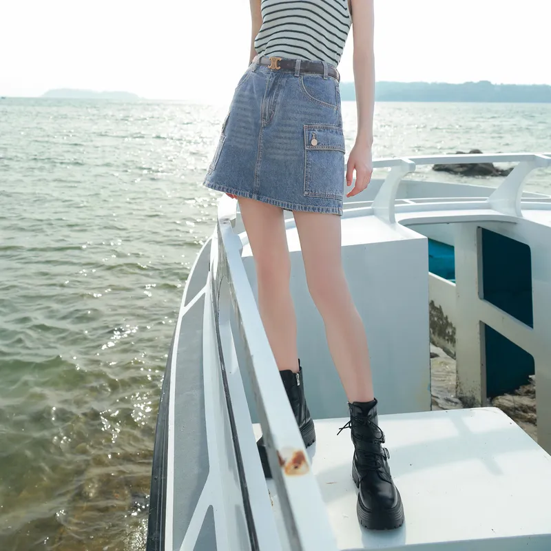 3COLOUR Casual Short Skirts Women's Deep Sea Blue-2