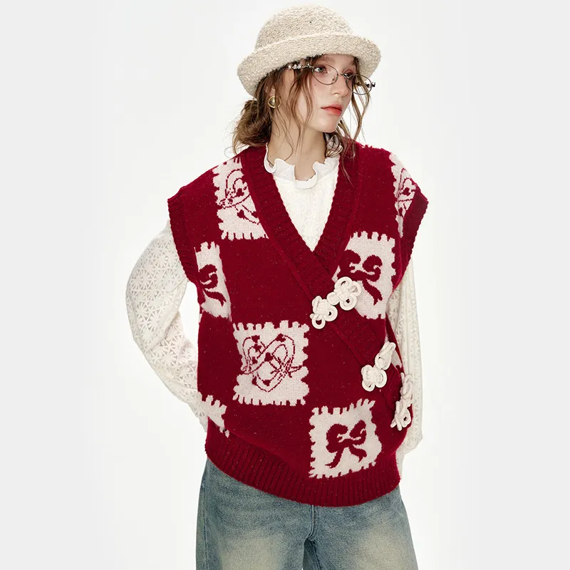 ELF SACK Vest Women's Bowknot Red-2