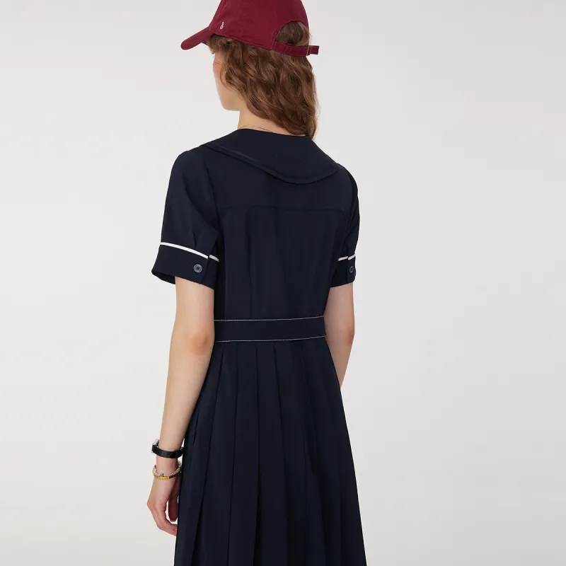 Teenie Weenie Short Sleeved Dress Women's Navy Blue-6