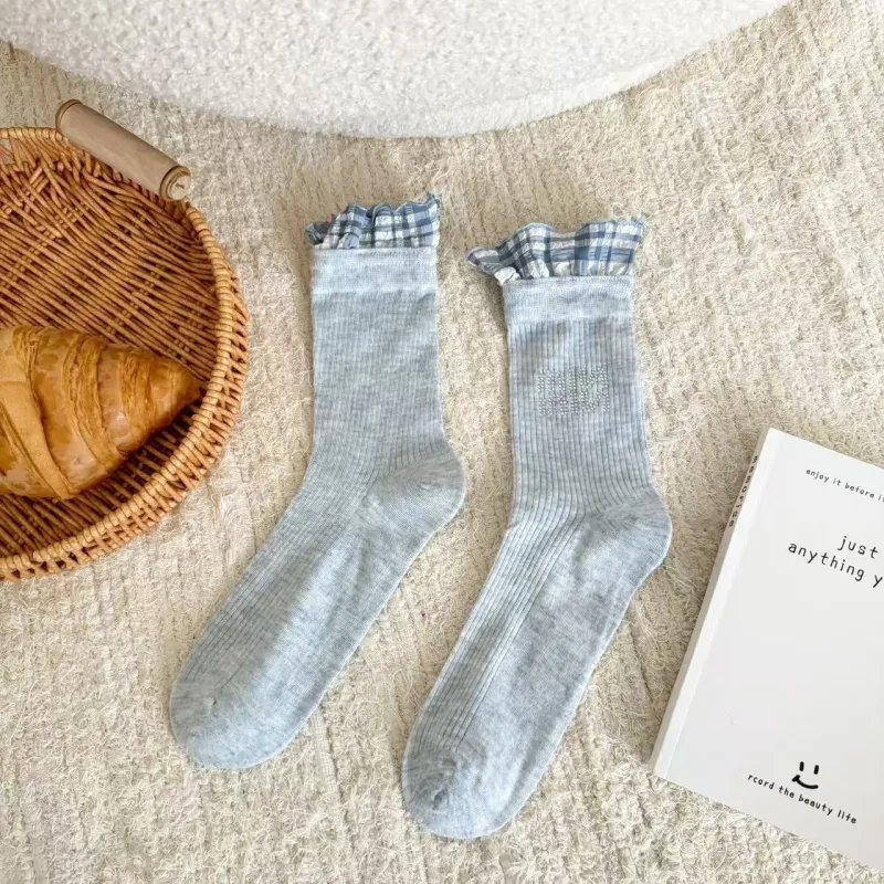 TLXT Mid Calf Socks Women's Slouch Socks, Thin Combed Cotton, Soft And Breathable-1