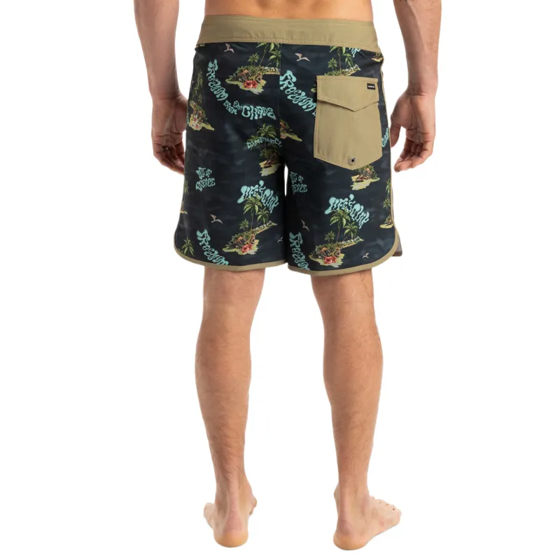 Quiksilver Surfsilk Scallop Swimming Shorts Men's Black Green-2