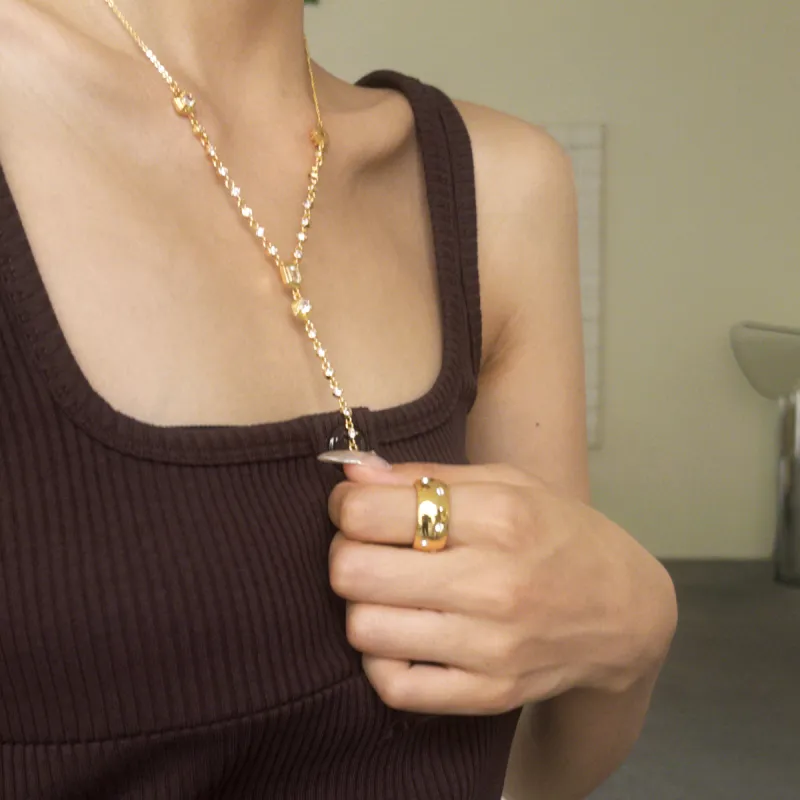 BOONEE ALUS Gold Plated Copper Synthetic Cubic Zirconia Necklaces Women's-1