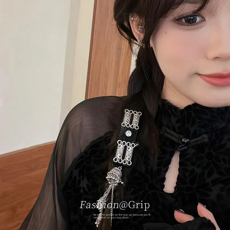 Future Maple Ethnic Style Black Fringe Bangs Clip Shaping-4