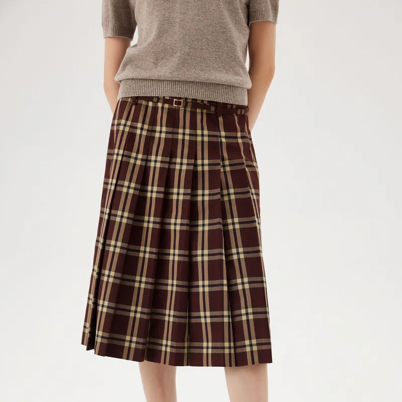 E.land Casual Long Skirts Women's Brown-2