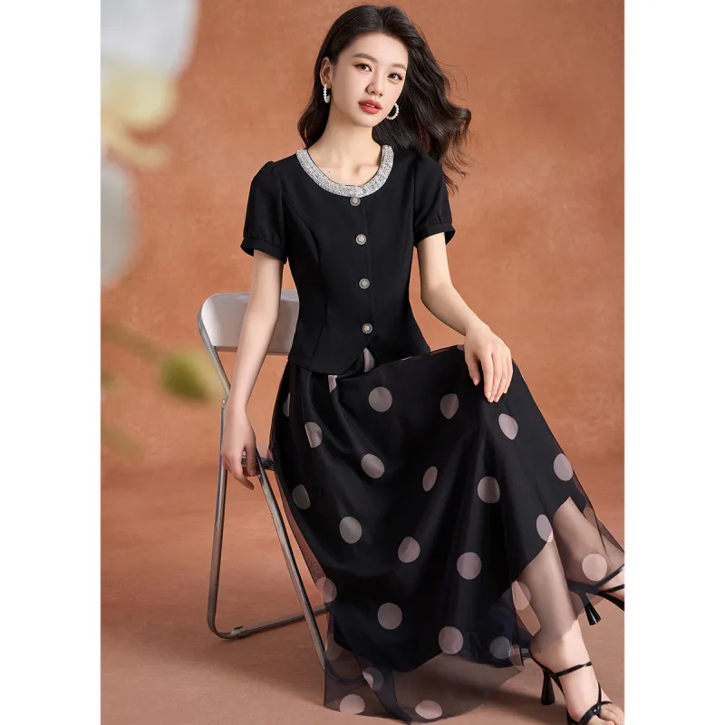 Mylan Two Piece Skirt Sets Women's Black-2
