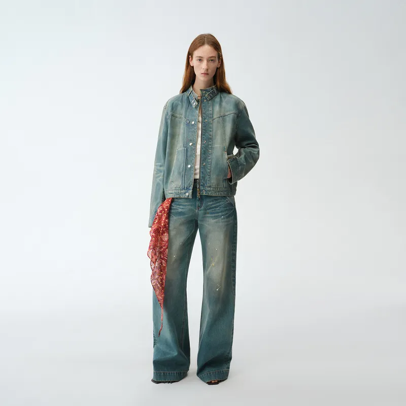 FIRELADY FUR Cropped Coat Women's Vintage Blue-2