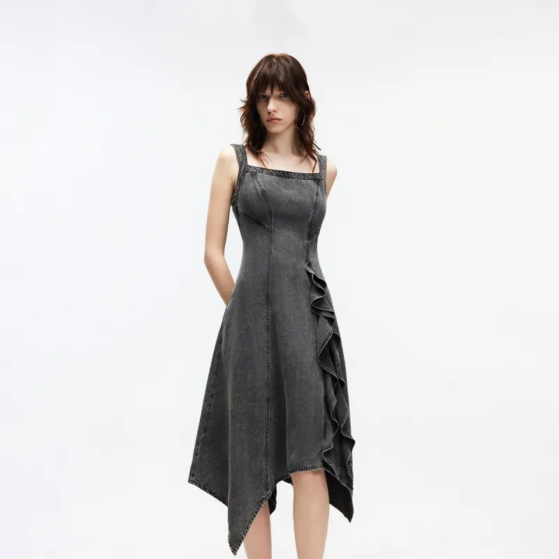 ONLY Sleeveless Dresses Women's J09 Dark Denim Gray-4