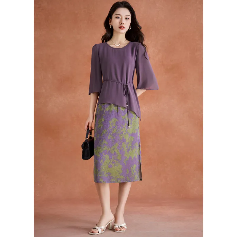 Mylan Skirt Set Straight Women's Purple-4