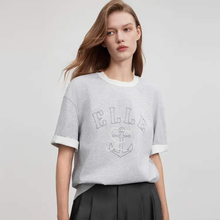 ELLE Short Sleeved T Shirts Women's-12