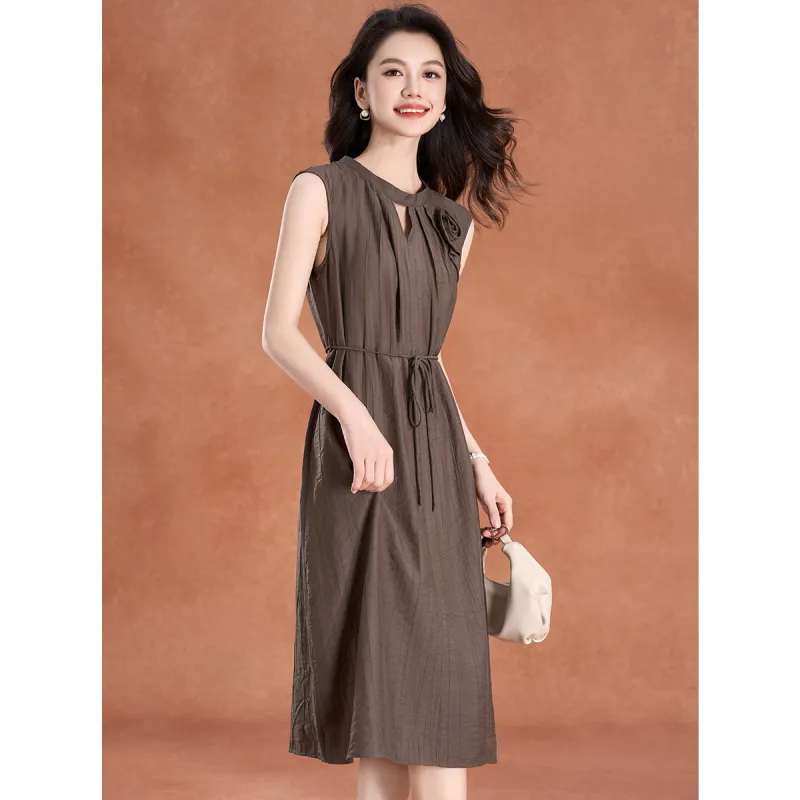 Mylan Summer Short Sleeved Dress Cinched Waist Women's-6