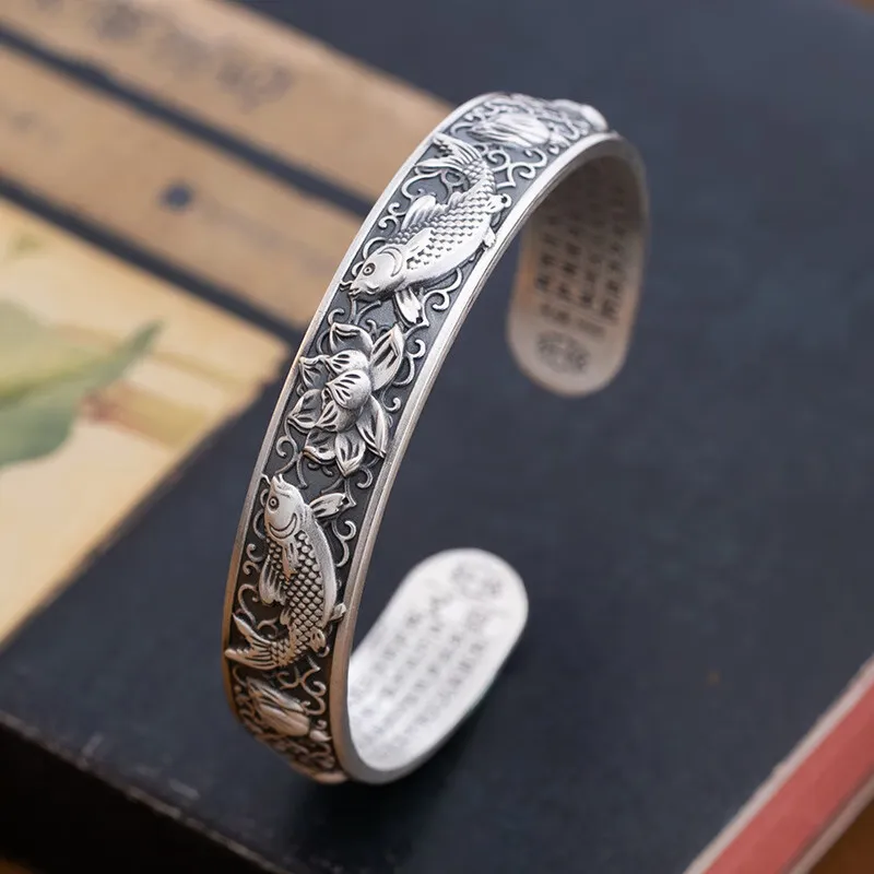 FUYUFU Sterling Silver 999 Fine Silver Bangles Women's-2