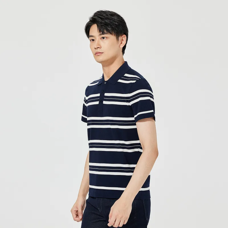 LESS IS MORE Polo Shirts Men Dark Navy Blue 25XTX5031S-5