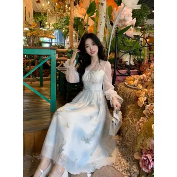 XIANSINIAO Long Sleeved Dress Women's