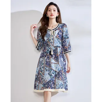 Love Elaine Short Sleeved Dress Slim Fit Women's Twilight Smoky Mist