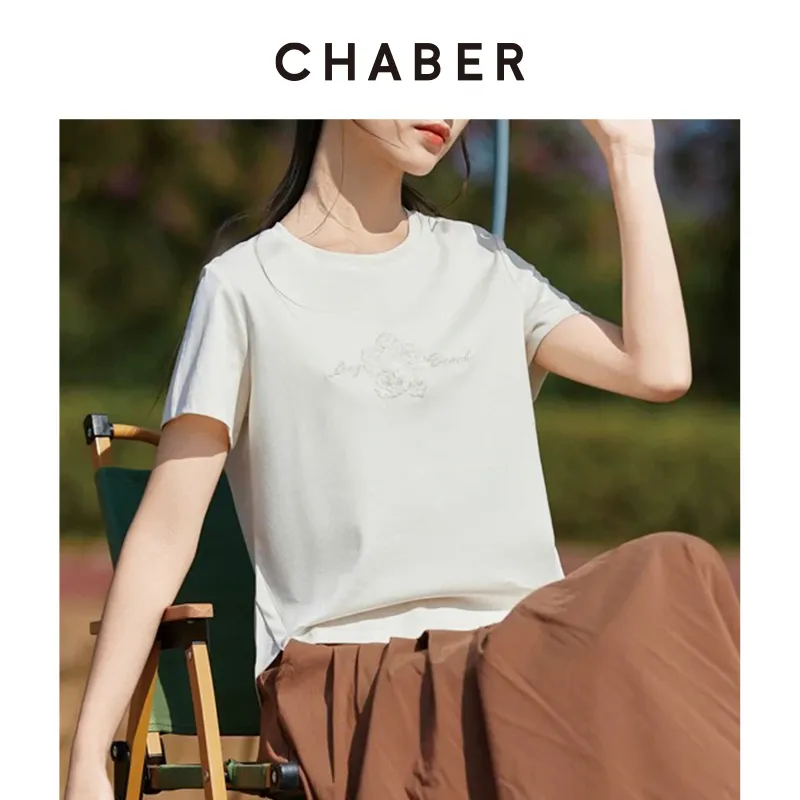 CHABER Summer Short Sleeved Top T Shirt Women's-2