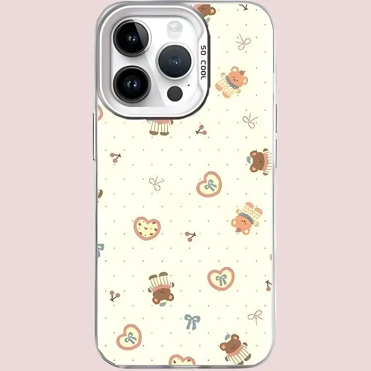 Sopi Acrylic Material Polka Dot Heart Bear Phone Cases Compatible With IPhone 16/15 Pro Max/Apple 13/14 Pro/Max-1