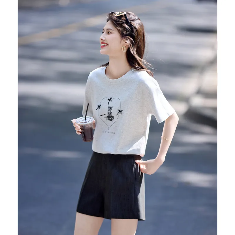 Still Quiet Drop Shoulder Sleeve T Shirt Women's-1