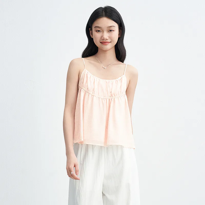 LEDIN Chiffon Shirt Women's Light Purple Pink In Stock-5