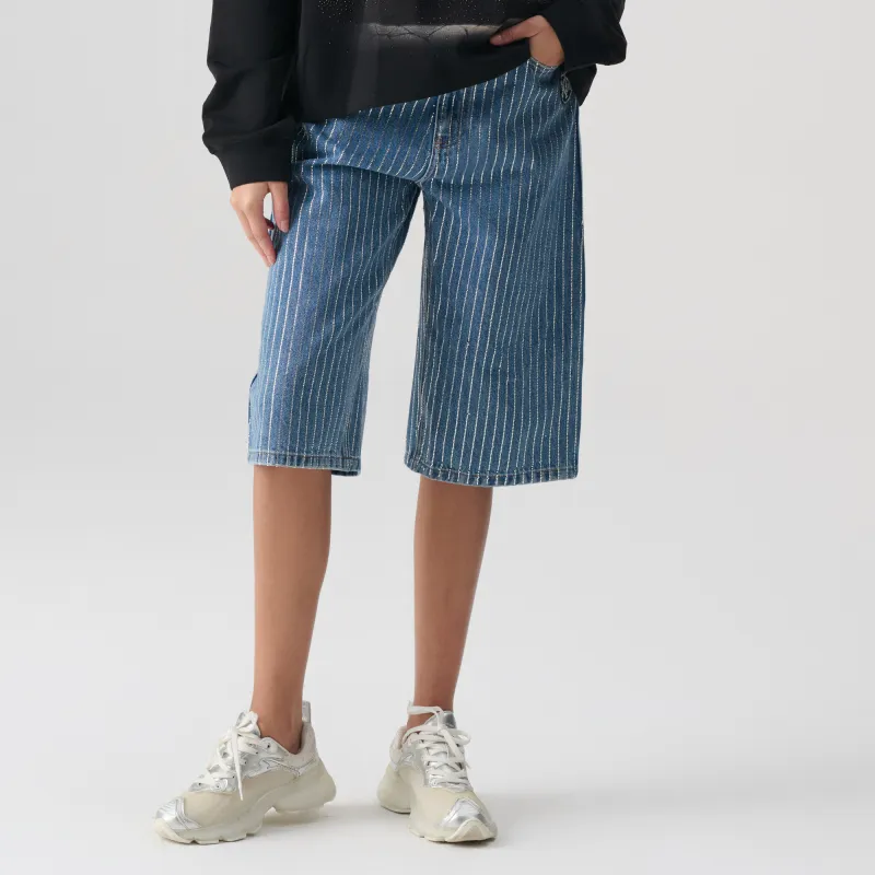 TCH Denim Shorts Unisex Denim Blue-3