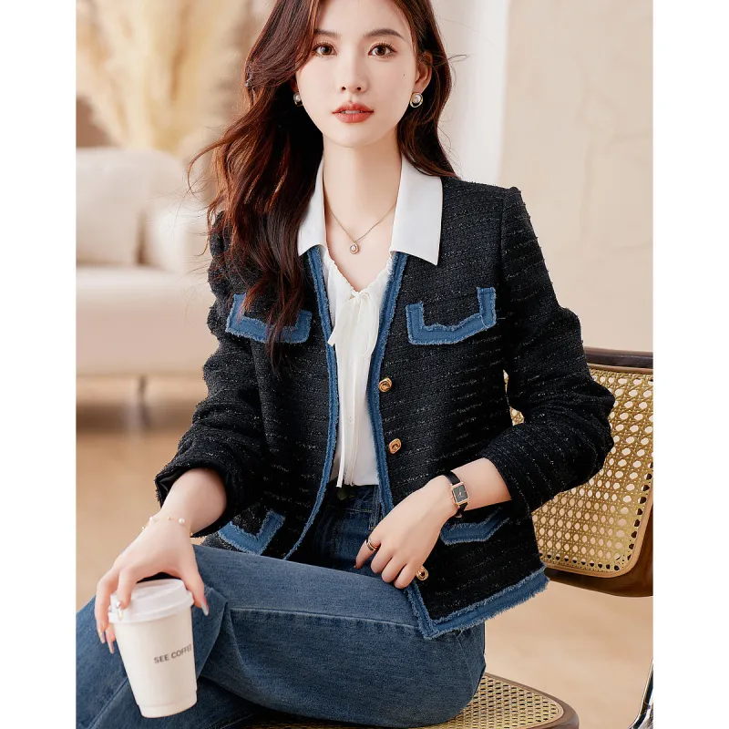 Like The Age Of Water Velvet feel Coat Women's Black-1