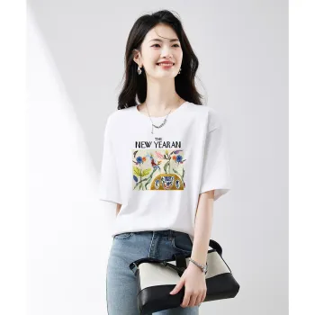 XINFEIYU T Shirts Women's White