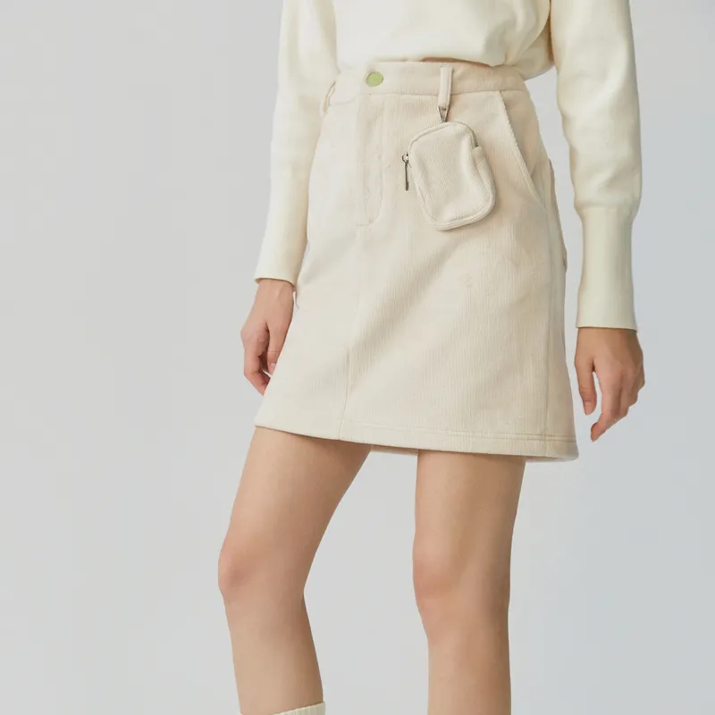 E.land Casual Short Skirts Women's Ivory White-2