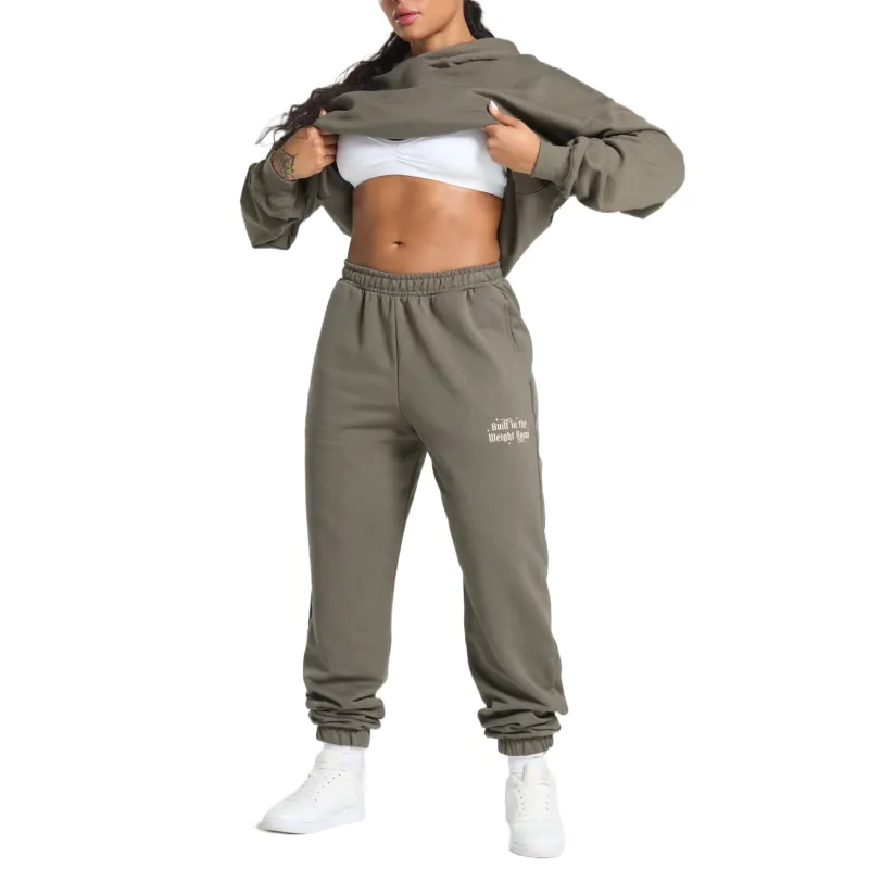 GYMSHARK Built In The Weight Room Joggers Knitted Sweatpants Women's Brown-3
