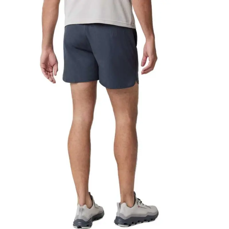 Vuori Sports Shorts Men's Navy Blue Linen Texture-4