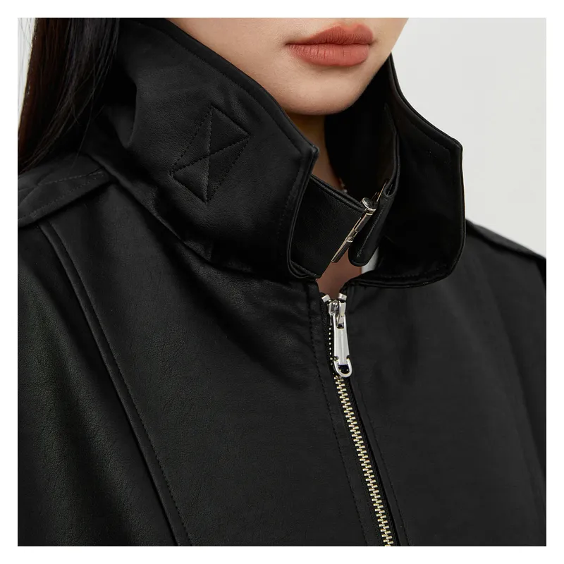LEDIN Leather Jacket Women's Black-2