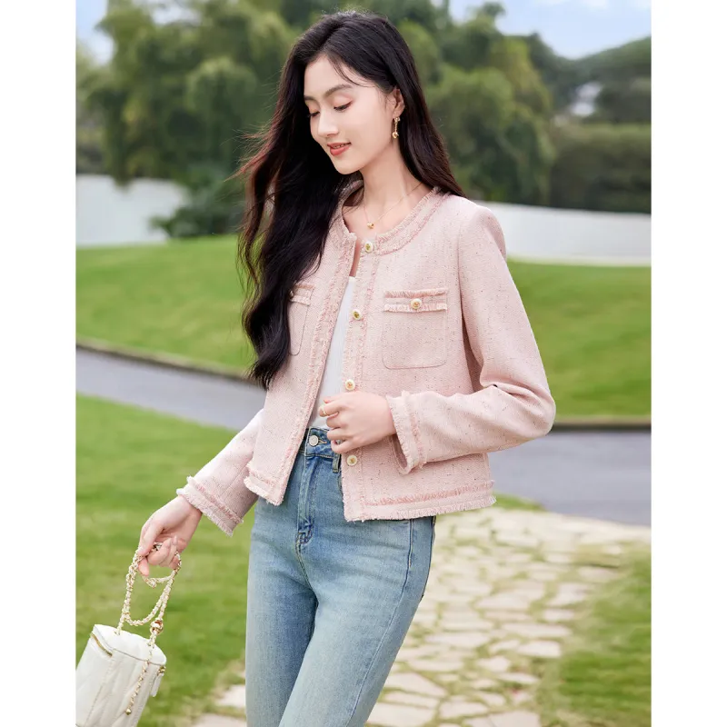 Like The Age Of Water Spring Velvet feel Coat Regular Women's Pink-1