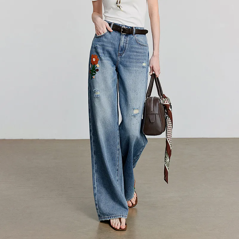 Initial language Jeans Women's Soft Wave Blue-5