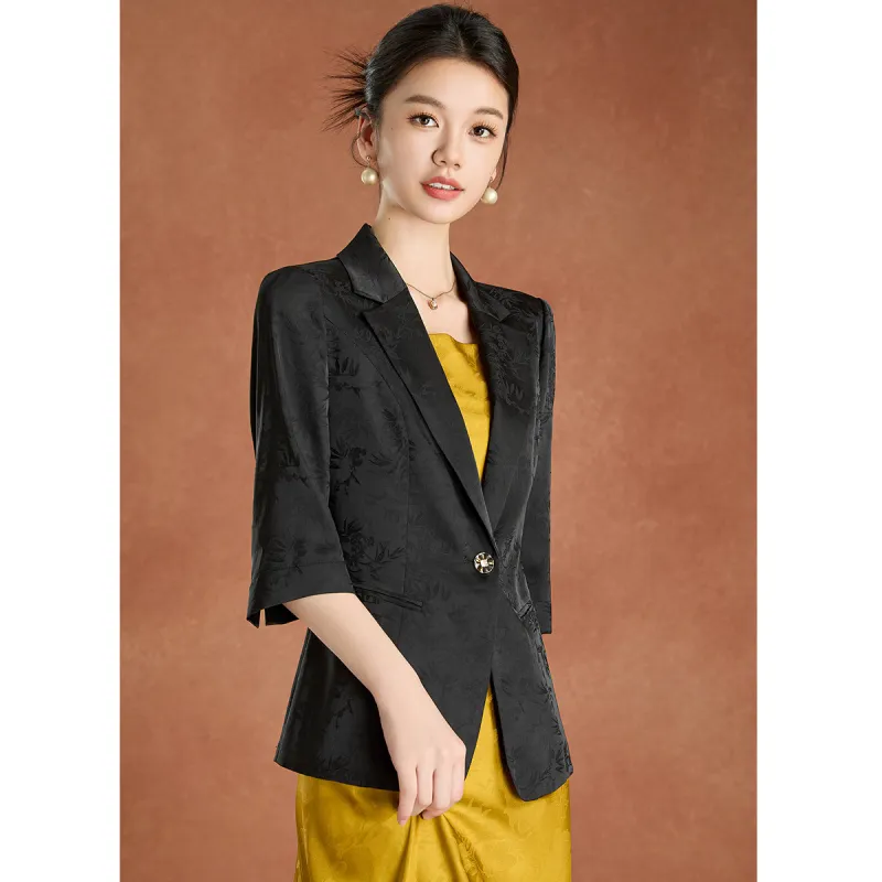 Mylan Business Suit Cinched Waist Women's Black-6