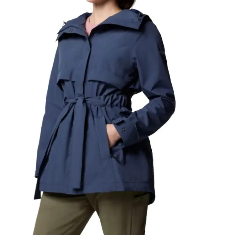 Columbia Long Valley Trench Coat Women's Blue-2