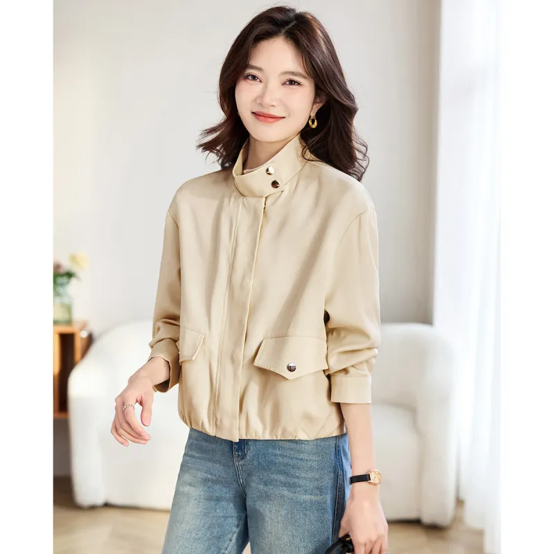TERRE BLEUE Spring Fall Winter Jacket Loose Fit Women's-4