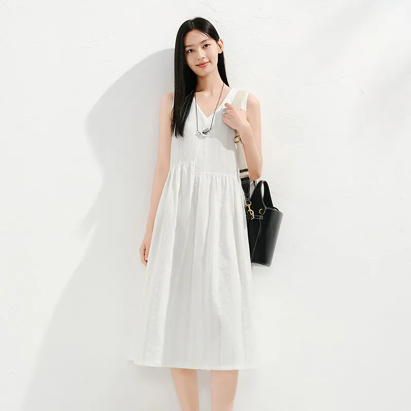 JZ. ANNAKRO Sleeveless Dress Women's Raw White-4