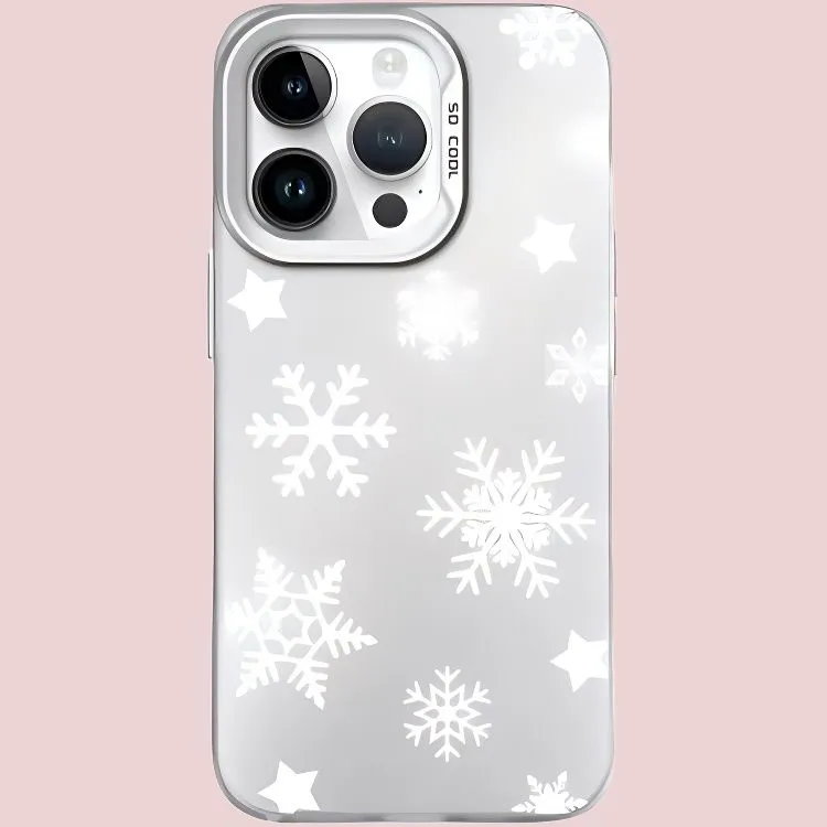 Sopi Acrylic Material Stars Snowflake Phone Cases Compatible With IPhone 16/15 Pro Max/Apple 13/14 Pro/Max-1