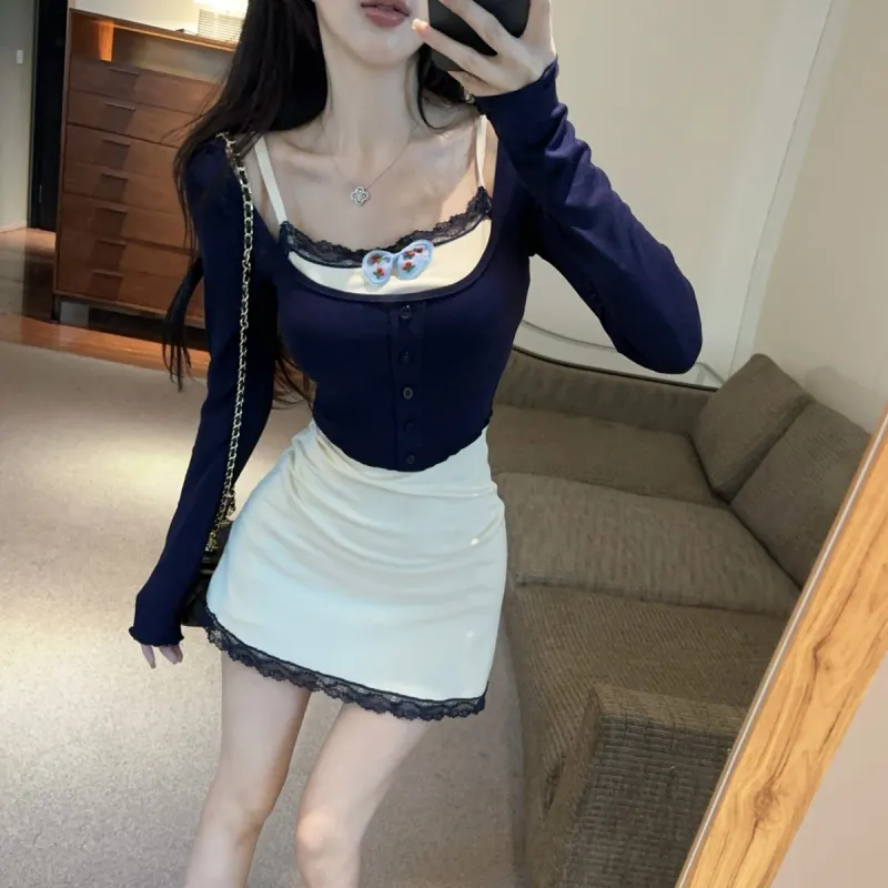 XIANSINIAO Long Sleeved Dress Women's-4