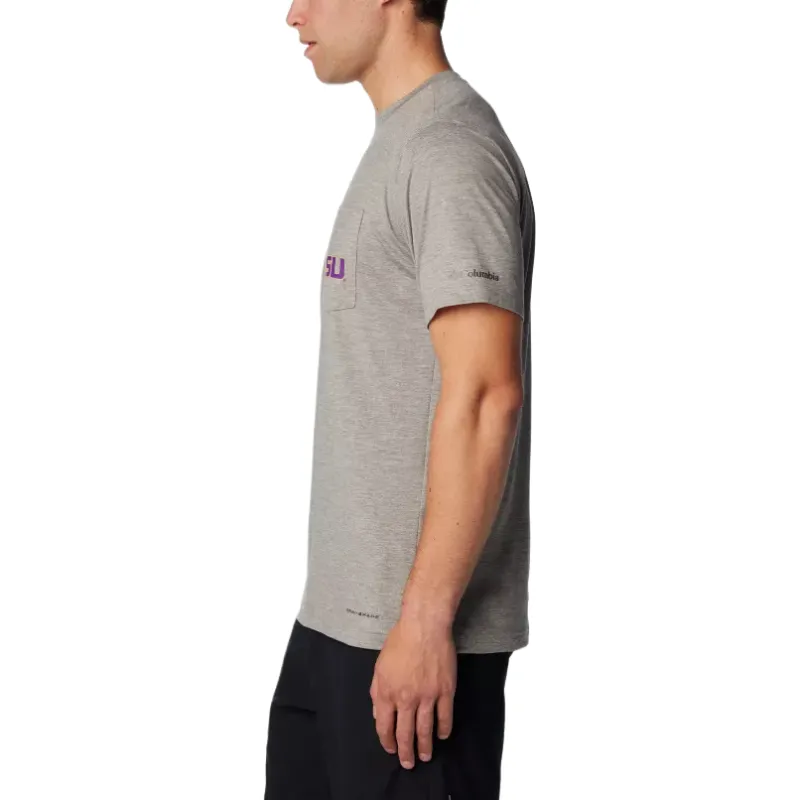 Columbia Collegiate Tech Trail Omni Shade™ T Shirt Men's Charcoal Gray-2