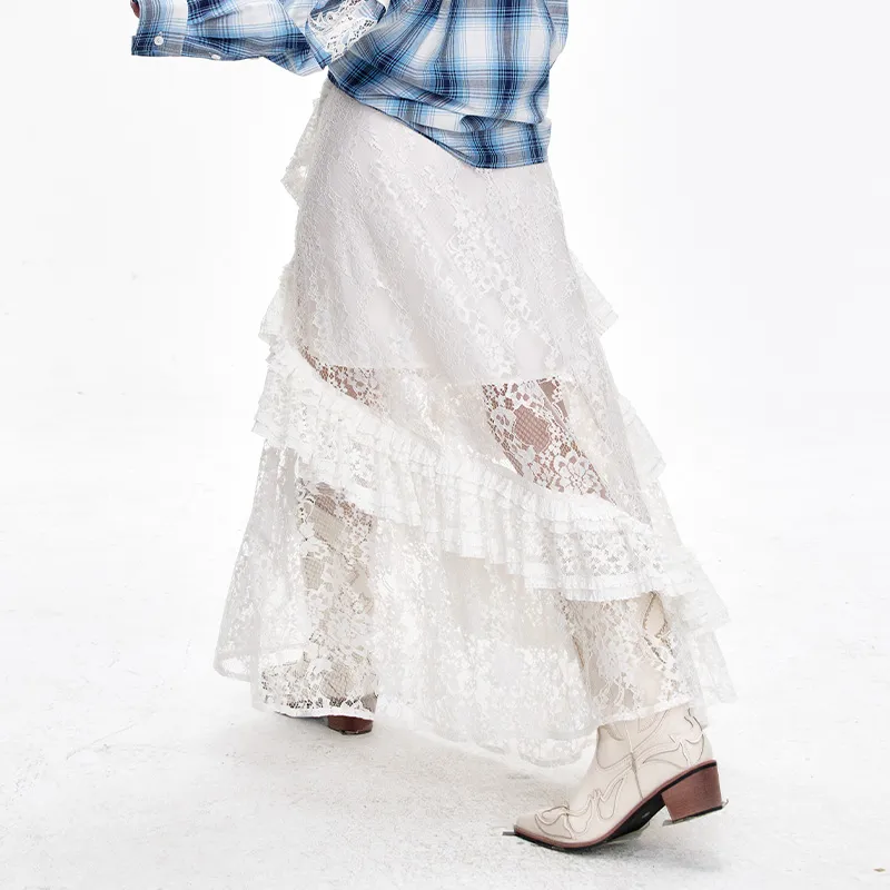 ELF SACK Casual Long Skirt Women's Ballet Ecru-3