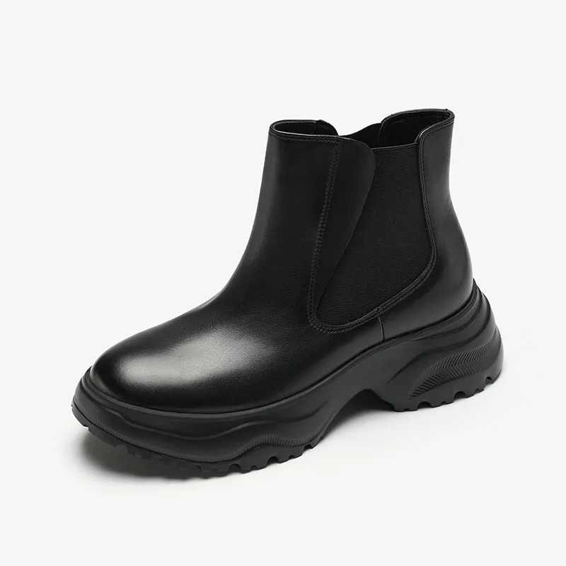 Le Saunda Short Chelsea Boots Women's Twilight Black Color-1