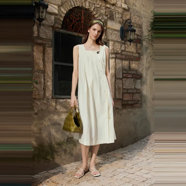 ELLE Sleeveless Dresses Women's Custard-2