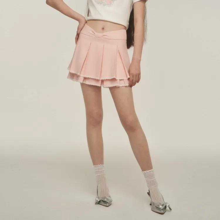 AYF Casual Short Skirts Women's Pink-3