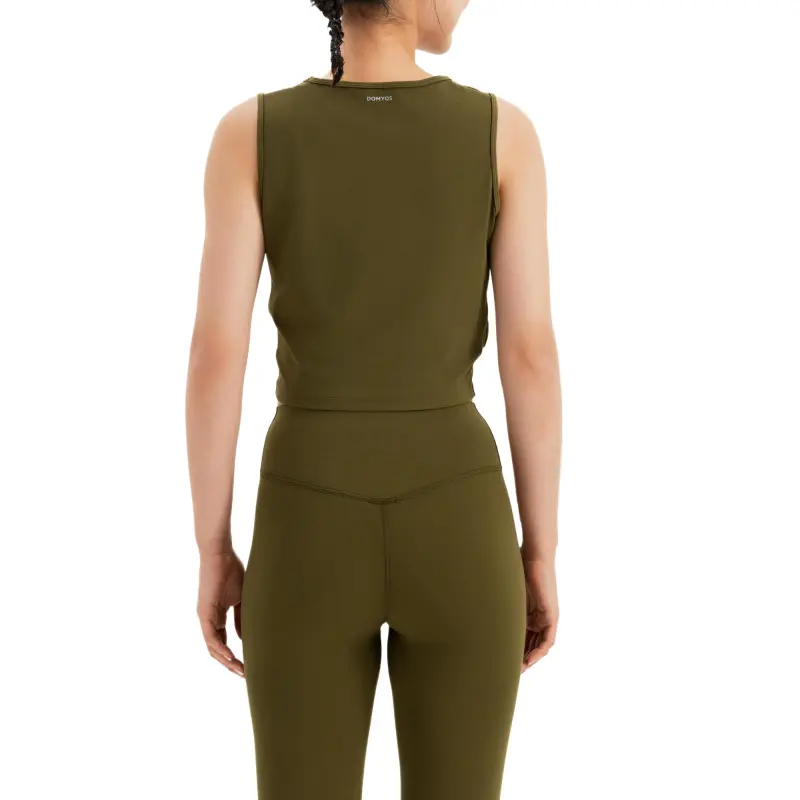 DECATHLON Sport Vests Women's Golden Olive Green-1