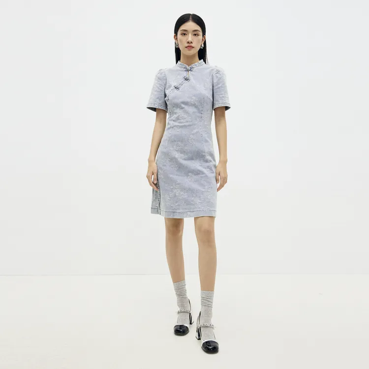 SHUIYUNJIAN Short Sleeved Dress Women's-4